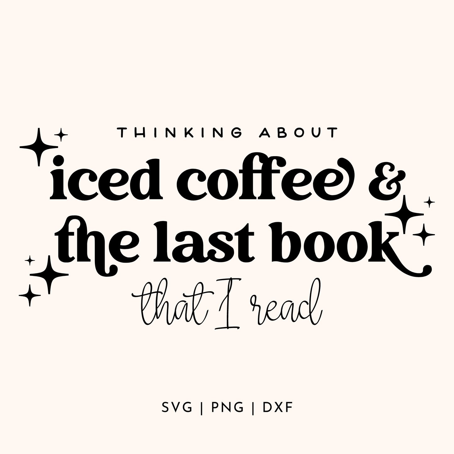 iced coffee and books svg